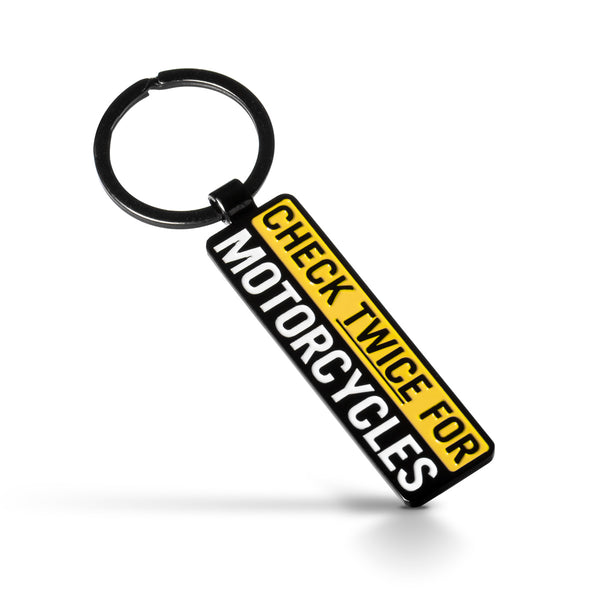 Check Twice Metal Keychain